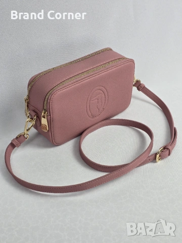 Нова дамска чанта Trussardi в розово с дълга дръжка
