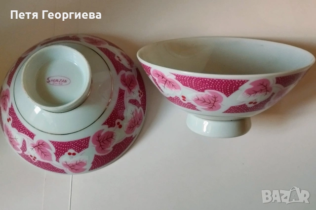 Красиви порцеланови купички и пръчици за хранене, снимка 5 - Сервизи - 48110365
