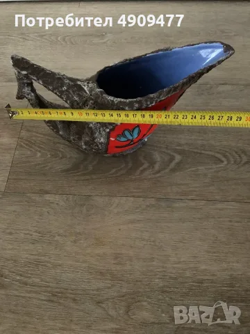 Рядка дизайнерска керамична кана Ceramica Titano – San Marino – Fat Lava – Mid-Century Modern, снимка 9 - Декорация за дома - 55638053