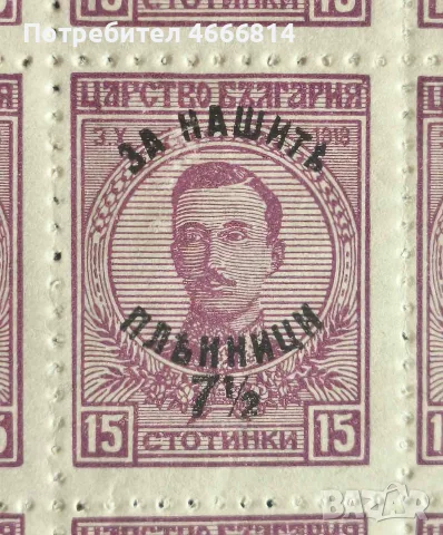Пощенски марки "Фердинанд I" 1920г., снимка 6 - Филателия - 55324709