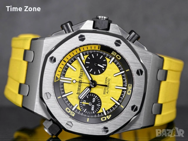 Audemars Piguet Royal Oak Offshore Diver Chronograph 42mm Steel Yellow Dial Различни Цветове, снимка 4 - Мъжки - 54045182