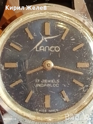 Стар механичен часовник LANCO ANTI-MAGNETIC SWISS за КОЛЕКЦИЯ 54560, снимка 3 - Антикварни и старинни предмети - 54118696