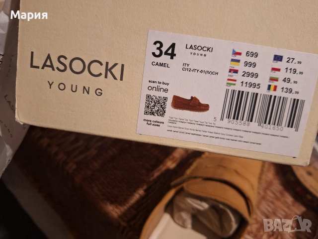 Мокасини Lasocki 34 н.- 15 €, снимка 3 - Детски обувки - 54659421