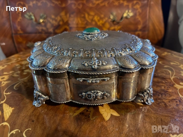 Старинна сребърна кутия, снимка 5 - Антикварни и старинни предмети - 54477445