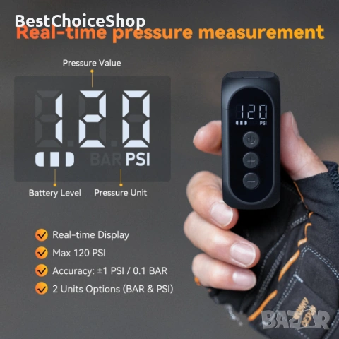 Мини помпа за велосипеди Anoutway AS210 PRO AT1 PRO, снимка 6 - Аксесоари за велосипеди - 54874046