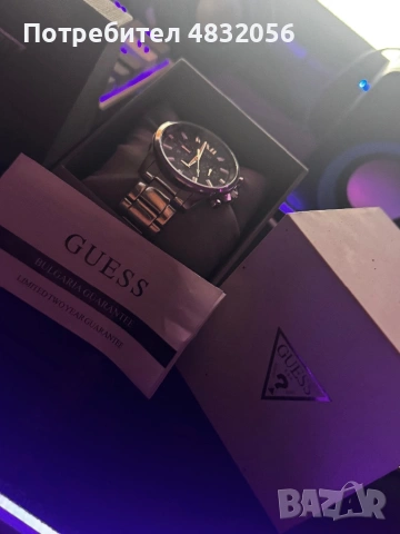Мъжки Сребърен Часовник GUESS (С гаранция), снимка 2 - Мъжки - 54600531