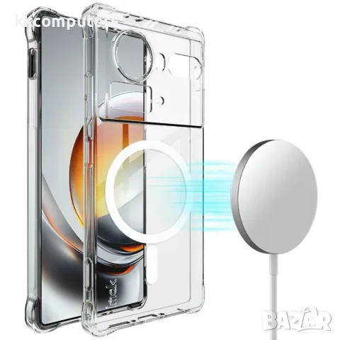 IMAK за ZTE nubia Z80 Ultra 5G Магнитен Airbag Удароустойчив TPU Калъф със Скрийн Протектор – Прозра