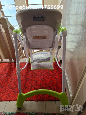 15.	Детско столче за хранене „Cangaroo - Mint“ , снимка 3 - Столчета за хранене - 54502377