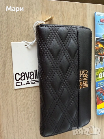 Нов Оригинален Черен Портфейл Cavalli Class, снимка 4 - Чанти - 55163193