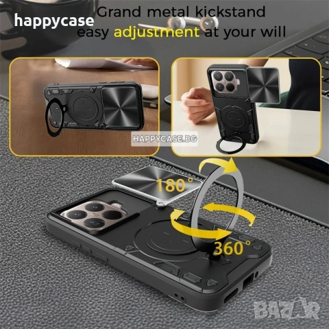 Xiaomi 17T Pro / 17T / GIANT RING Удароустойчив кейс гръб калъф с пръстен, снимка 6 - Калъфи, кейсове - 55051317