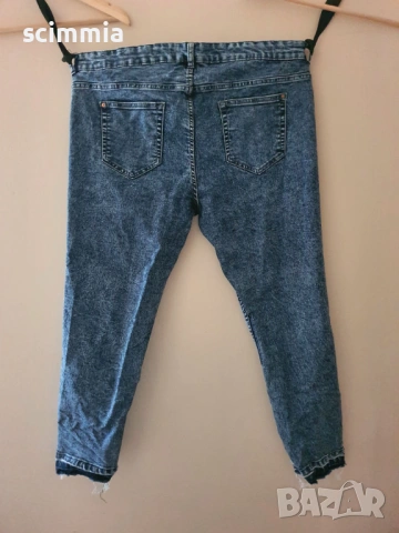 Мъжки skinny дънки Janina XL L29, сини с износен ефект, много добро състояние, снимка 2 - Дънки - 54606254