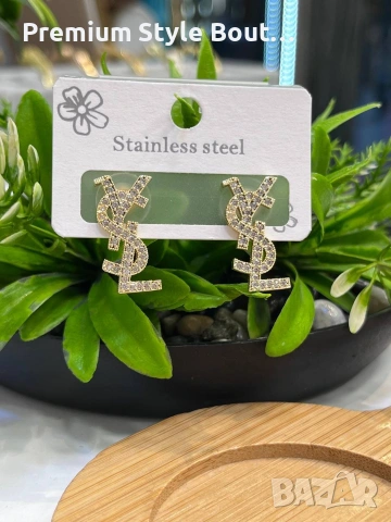 Обеци от висококачествена стомана chanel loewe ysl saint laurent Louis Vuitton , снимка 8 - Обеци - 54017746