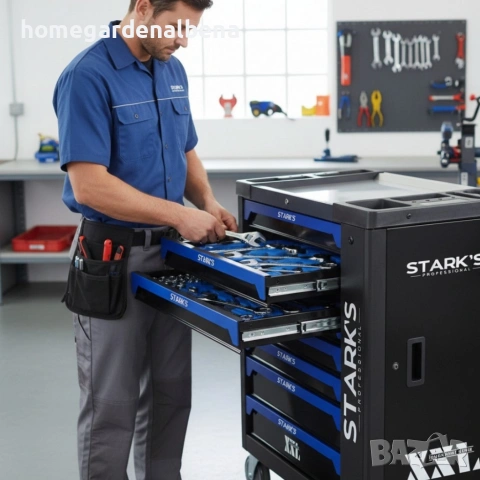 Професионална количка с инструменти 258 части, 7 чекмеджета, за автосервиз и работилница, снимка 4 - Аксесоари и консумативи - 54143002