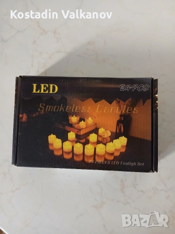 Комплект от 24 броя LED свещички