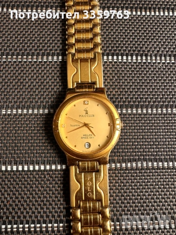 ⌚ POLO CLUB HELLEN SWISS – 24K GOLD PLATED – SAPPHIRE CRYSTAL – ЕЛЕГАНТЕН ВИНТИДЖ ЧАСОВНИК, снимка 2 - Дамски - 54098414
