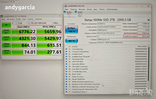 2TB SSD NVMe Netac NV7000-T Gen 1.4 скорости 7300MB/s read - 6600MB/s write диск ссд лаптоп настолен, снимка 2 - Твърди дискове - 54396366