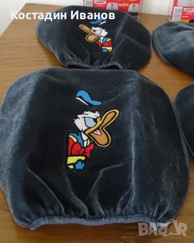 4 броя Walt Disney Donald Duck калъфи за подглавници кола автомобил, снимка 8 - Аксесоари и консумативи - 55337902