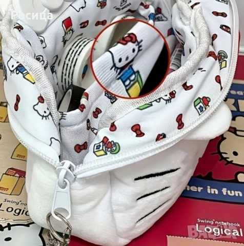 Плюшен несесер Hello Kitty , снимка 3 - Ученически пособия, канцеларски материали - 55086933