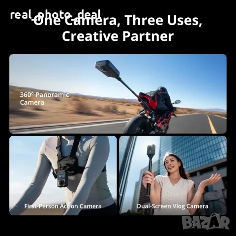 екшън камера DJI Osmo 360 Travel Combo - чисто нова, 2г. гаранция, снимка 6 - Камери - 55529208