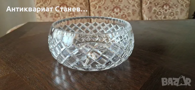 Масивна голяма кристална купа - 1,2 кг кристал, снимка 7 - Декорация за дома - 55304641
