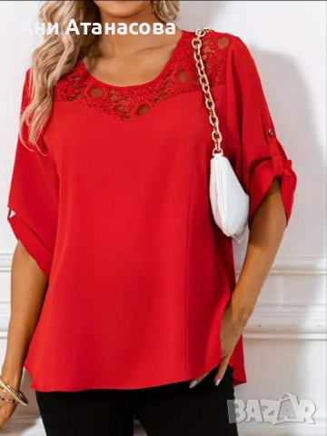 Нова елегантна червена туника с дантела 