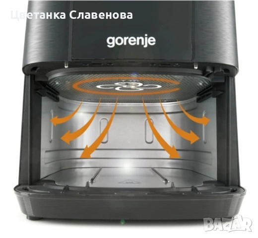 Еърфрайер ФРИТЮРНИК 5.4 литра С ГОРЕЩ ВЪЗДУХ GORENJE AF1350DWB, снимка 2 - Фритюрници - 53978192