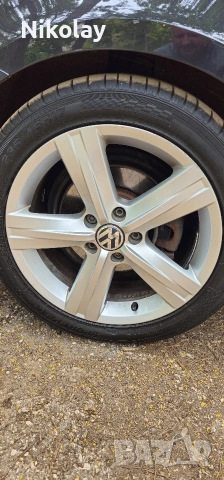 Оригинални джанти със гуми 5×112 Volkswagen 17-цола, снимка 2 - Гуми и джанти - 55191344
