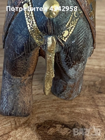 Винтажен дървен слон от Индия 🐘  1960 г., снимка 5 - Антикварни и старинни предмети - 54606274