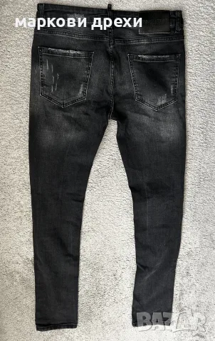 DSQUARED2 TIDY BIKER JEAN Измит деним Slim Fit Износени дънки Размер IT 46 / W32, снимка 4 - Дънки - 55470589