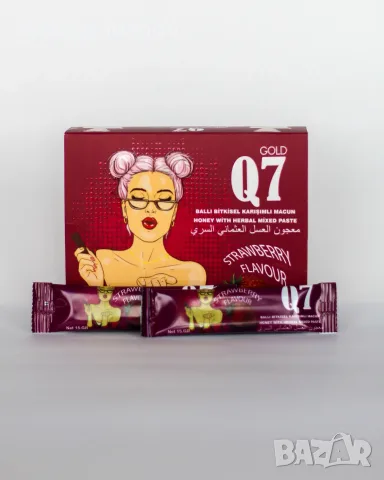 Q7 Gold Honey Strawberry – афродизиак за жени,билков мед с вкус на ягода | 15 г сашета