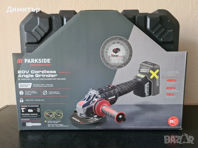 Акумулаторен ъглошлайф Parkside Performance 20V чисто нов