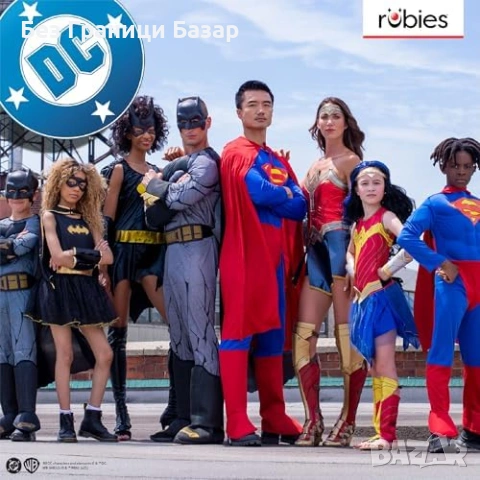 Нов Superman DC Comics костюм за възрастни M-L с пелерина за Хелоуин карнавал маскарад, снимка 4 - Други - 54505471