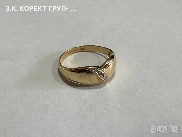 Златен дамски пръстен 14K – 2,62 г, размер 55,5, снимка 6 - Пръстени - 55114274