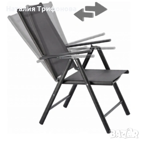 Сгъваем стоманен стол с регулиране на облегалката - издръжливост и елегантен дизайн, снимка 12 - Градински мебели, декорация  - 54173615