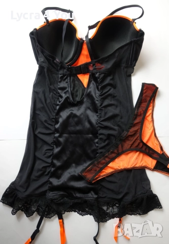 M/L луксозен комплект от нощничка с жартиери и прашка, снимка 7 - Бельо - 55213476