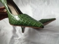 № 40 дамски обувки на висок ток имитация на крокодилска кожа в зелен цвят CATWALK, снимка 16