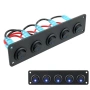 Панел с 5 ON/OFF превключвателя със синя LED светлина 12V/24V 20A – за тунинг, лодки, камиони 10306, снимка 8