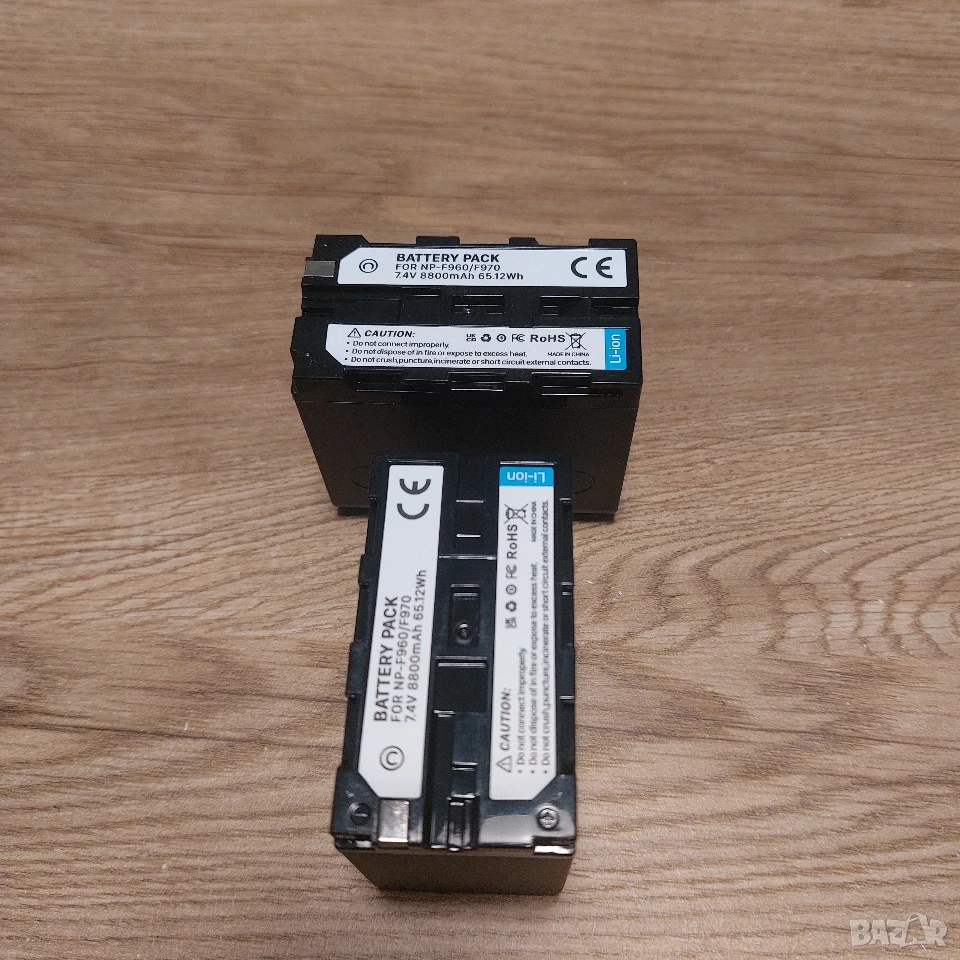 Комплект 2 бр. Батерии NP-F970 / NP-F960 (8800mAh, 7.4V) за LED осветление и видеокамери, снимка 1