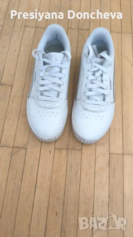 Дамски бели кецове PUMA Carina 2.0, модел 385849-02, размер 38, снимка 3 - Кецове - 55537853