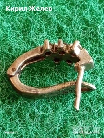 Винтидж сребърна обеца с инкрустирани кристали 52968, снимка 5 - Обеци - 53982104