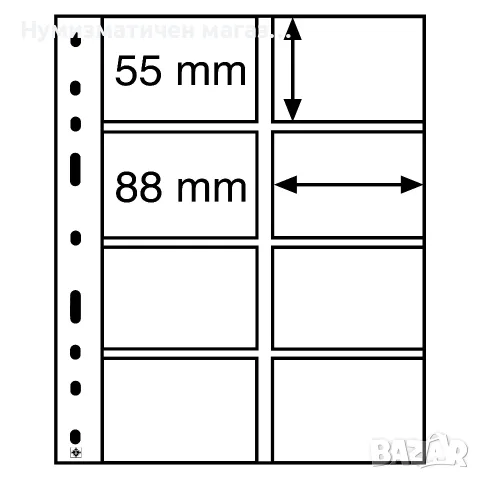 Optima - листи с 8 отделения 55х88 мм - LEUCHTTURM , снимка 4 - Нумизматика и бонистика - 55331411