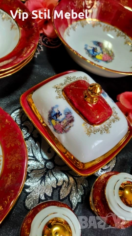 Баварски сервиз за хранене с 24К позлата , снимка 4 - Сервизи - 54236079