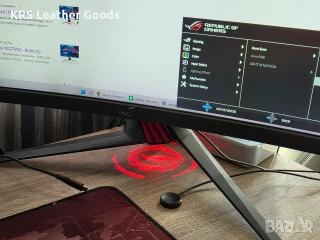 Гейминг монитор 27" ASUS ROG Strix XG27WQ – за лек ремонт / Здрава матрица и работещ, снимка 8 - Монитори - 55582980