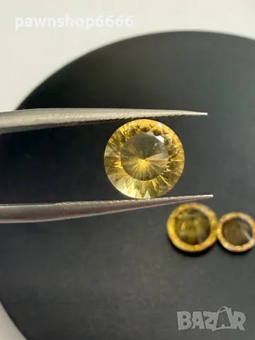 Комплект естествени цитрини 6.95 ct – централен камък 3.45 ct + чифт 1.75 ct , снимка 7 - Бижутерийни комплекти - 55483308