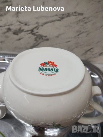 Кафенар от костен порцелан, снимка 4 - Сервизи - 54323469