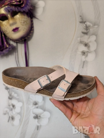 чехли Birkenstock Yao Vegan Birkibuc в светло розово номер 40 , снимка 4 - Чехли - 54512650