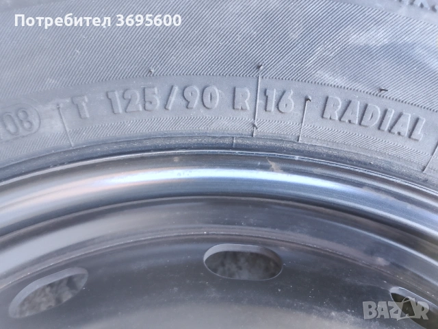 Резервна гума патерица 16 Mercedes A w169 B w245 Мерцедес в169 в245 А Б класа 125 90 16, снимка 3 - Части - 54361567