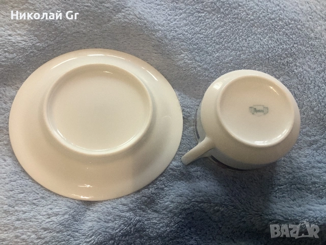 Чаша за мока с чинийка висококачествен порцелан  произведено в Германия до 1939 години , снимка 5 - Антикварни и старинни предмети - 54065897