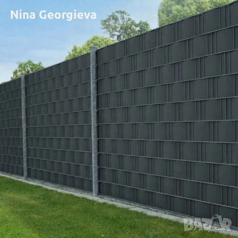 Антрацитна оградна лента 19 см x 35 м – UV устойчива и лесна за монтаж, снимка 4 - Декорация за дома - 53960215