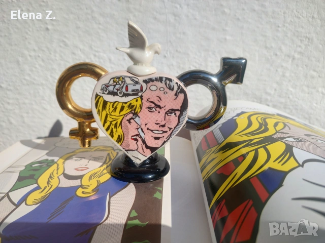 Рядък чайник Valentine Heart, Pop Art на Paul Cardew, снимка 3 - Декорация за дома - 55247657